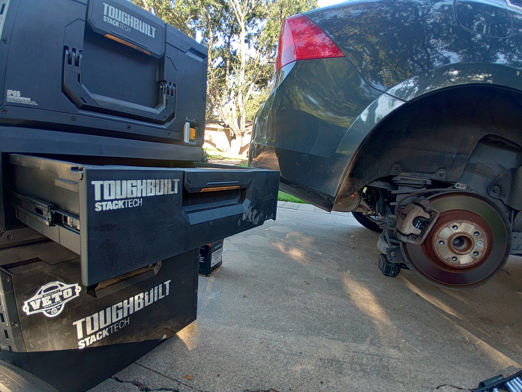 Vehicle prepared for mobile brake service